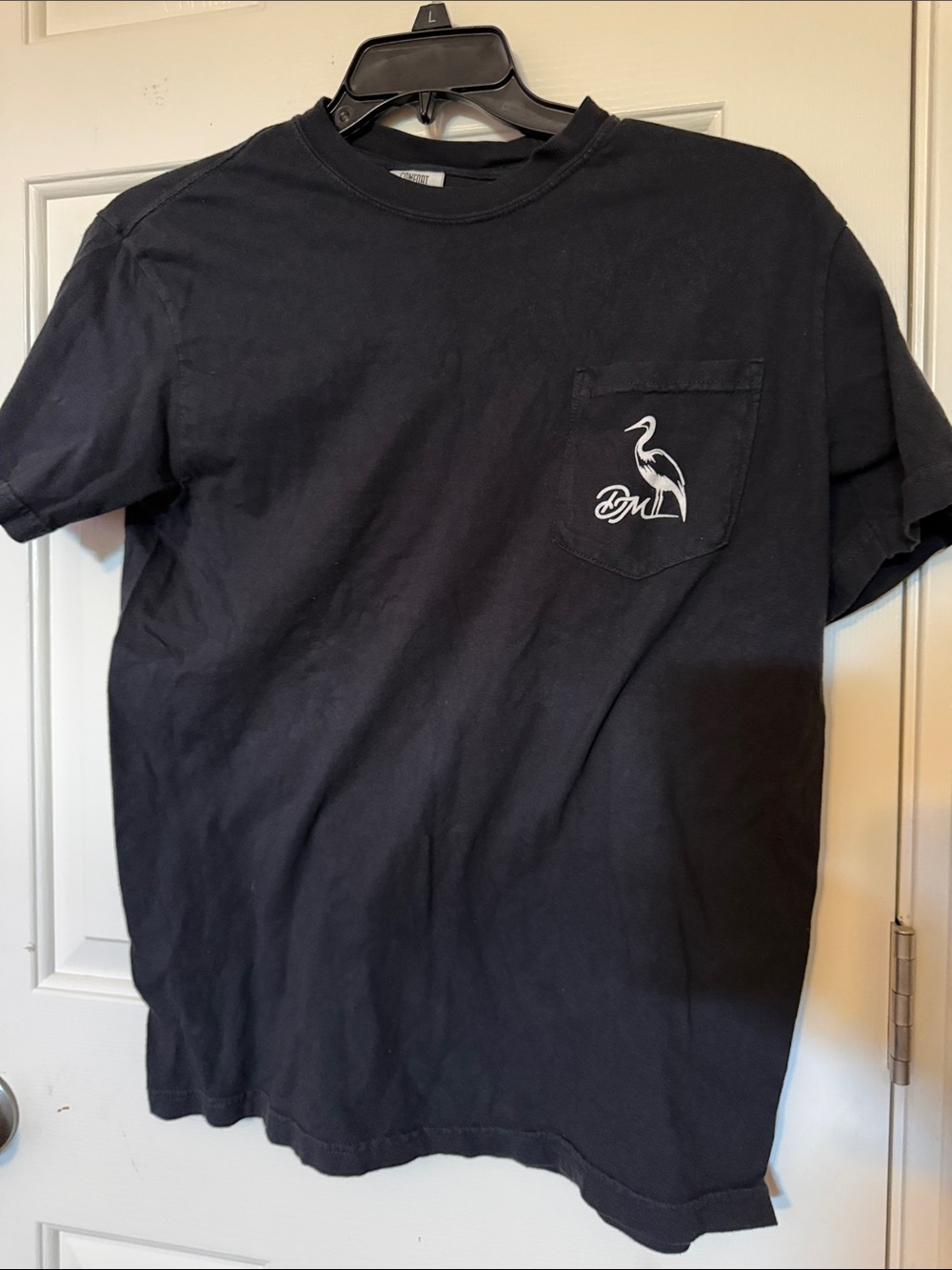 Men's Navy Short-Sleeve Pocket Tee with Heron Chest Logo